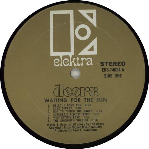 The Doors Waiting For The Sun - 1st - hype sticker vinyl LP album (LP record) US DORLPWA685509