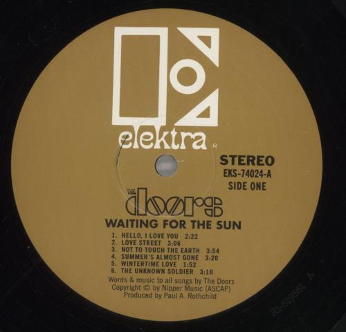 The Doors Waiting For The Sun vinyl LP album (LP record) US DORLPWA489252