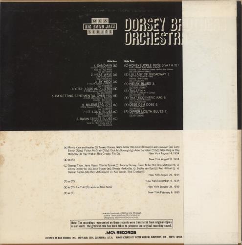 The Dorsey Brothers Sandman vinyl LP album (LP record) Japanese DOQLPSA872780