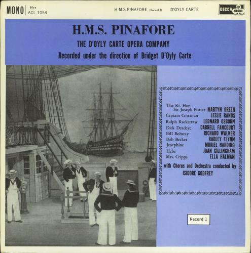The D'Oyly Carte Opera Company H.M.S. Pinafore 2-LP vinyl record set (Double LP Album) UK 2EP2LHM777727