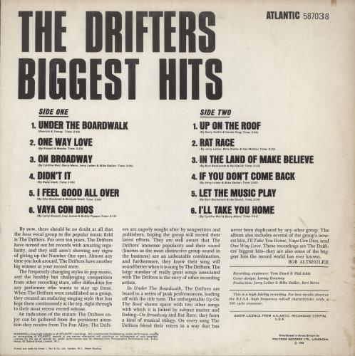 The Drifters Biggest Hits - Plum and Red label- EX vinyl LP album (LP record) UK TD3LPBI868531
