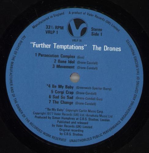 The Drones Further Temptations - VG vinyl LP album (LP record) UK DROLPFU888530