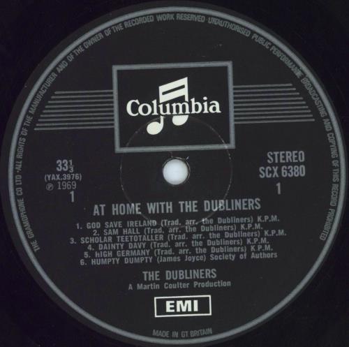 The Dubliners At Home With The Dubliners vinyl LP album (LP record) UK TIQLPAT802901