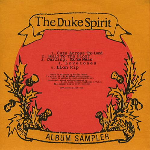The Duke Spirit Cuts Across The Land - Album Sampler CD single (CD5 / 5") UK UKIC5CU350126