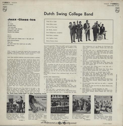 The Dutch Swing College Band Jazz Class-ics vinyl LP album (LP record) Dutch DUWLPJA760460