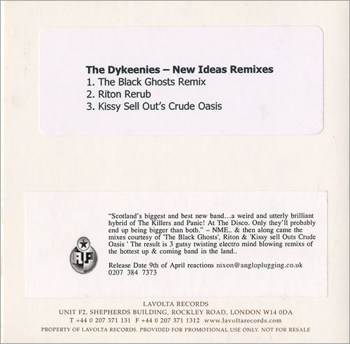 The Dykeenies New Ideas - The Remixes CD-R acetate UK DYECRNE471685