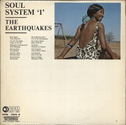 The Earthquakes Soul System '1' vinyl LP album (LP record) UK 0ZGLPSO738176