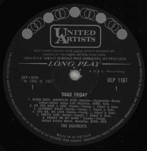 The Easybeats Good Friday vinyl LP album (LP record) UK ESBLPGO878472