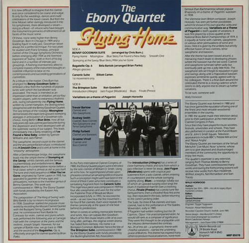The Ebony Quartet Flying Home vinyl LP album (LP record) UK V-ZLPFL600543