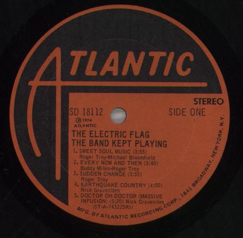 The Electric Flag The Band Kept Playing vinyl LP album (LP record) US ECFLPTH209686