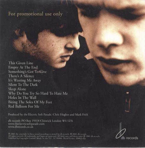 The Electric Soft Parade Holes In The Wall CD-R acetate UK ESFCRHO732216