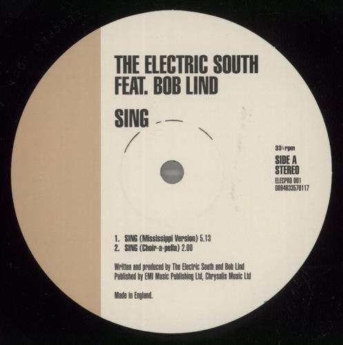 The Electric South Sing 10" vinyl single (10 inch record) UK -RI10SI888213