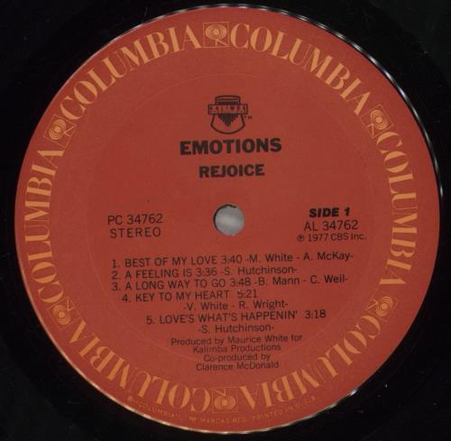 The Emotions Rejoice vinyl LP album (LP record) US -I7LPRE884730