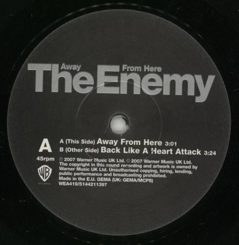 The Enemy Away From Here 7" vinyl single (7 inch record / 45) UK EN307AW397397