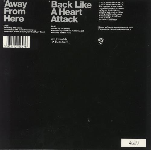 The Enemy Away From Here 7" vinyl single (7 inch record / 45) UK EN307AW397397