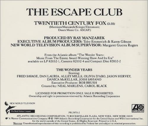 The Escape Club Twentieth Century Fox CD single (CD5 / 5") US ECCC5TW412504
