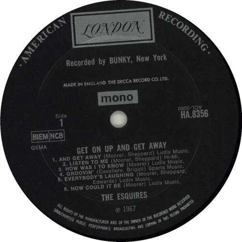 The Esquires Get On Up And Get Away vinyl LP album (LP record) UK V9ILPGE682245