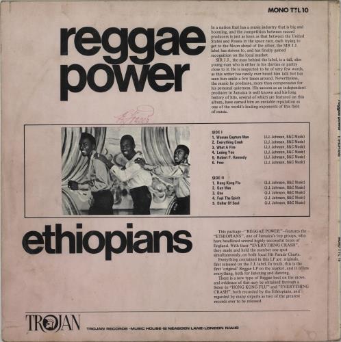 The Ethiopians Reggae Power - VG vinyl LP album (LP record) UK AU5LPRE752753