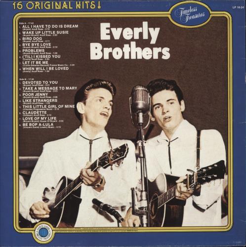 The Everly Brothers 16 Original Hits! vinyl LP album (LP record) Italian EBRLPOR865710