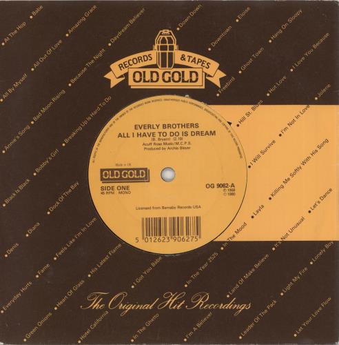 The Everly Brothers All I Have To Do Is Dream 7" vinyl single (7 inch record / 45) UK EBR07AL713303