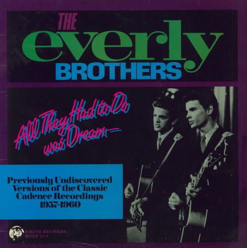 The Everly Brothers All They Had To Do Was Dream vinyl LP album (LP record) US EBRLPAL798114