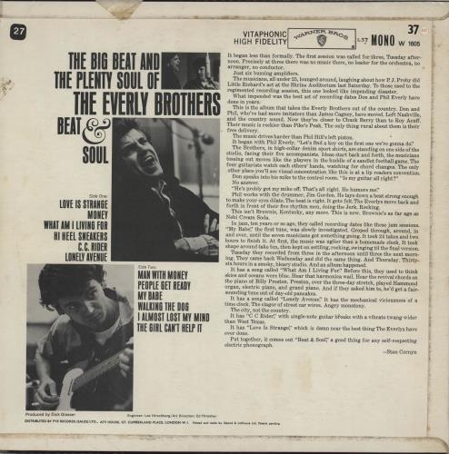 The Everly Brothers Beat & Soul - Hype Stickered vinyl LP album (LP record) UK EBRLPBE761415