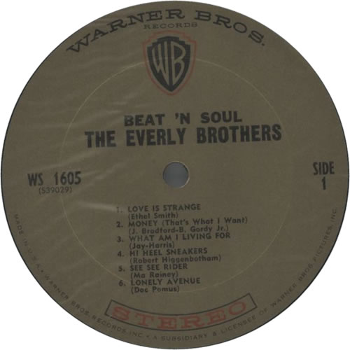 The Everly Brothers Beat & Soul vinyl LP album (LP record) US EBRLPBE615904