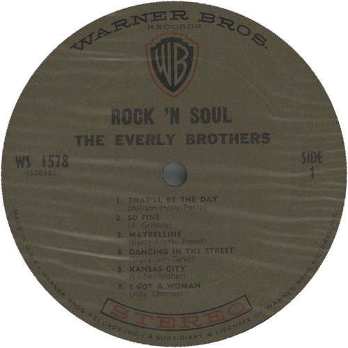 The Everly Brothers Rock 'n Soul vinyl LP album (LP record) US EBRLPRO615905
