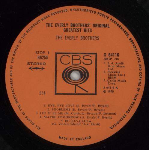 The Everly Brothers The Everly Brothers Greatest Hits 2-LP vinyl record set (Double LP Album) UK EBR2LTH802745