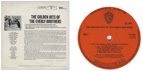 The Everly Brothers The Golden Hits Of The Everly Brothers vinyl LP album (LP record) UK EBRLPTH259720