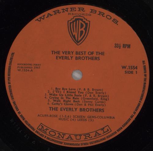 The Everly Brothers The Very Best Of The Everly Brothers - EX vinyl LP album (LP record) UK EBRLPTH875271