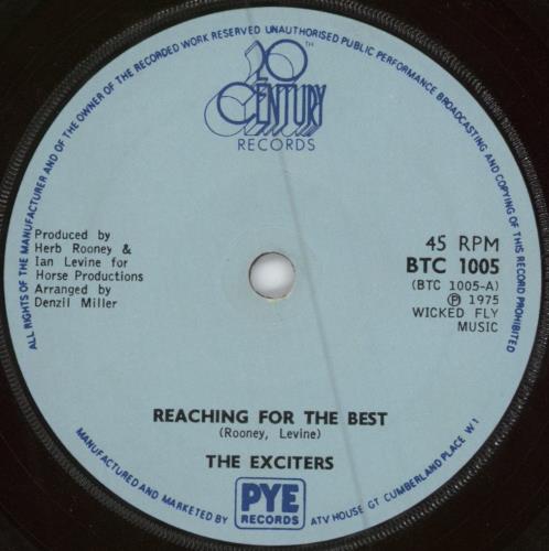 The Exciters Reaching For The Best 7" vinyl single (7 inch record / 45) UK EGB07RE572765