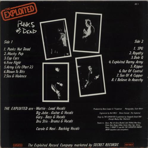 The Exploited Punks Not Dead vinyl LP album (LP record) UK EXDLPPU657897