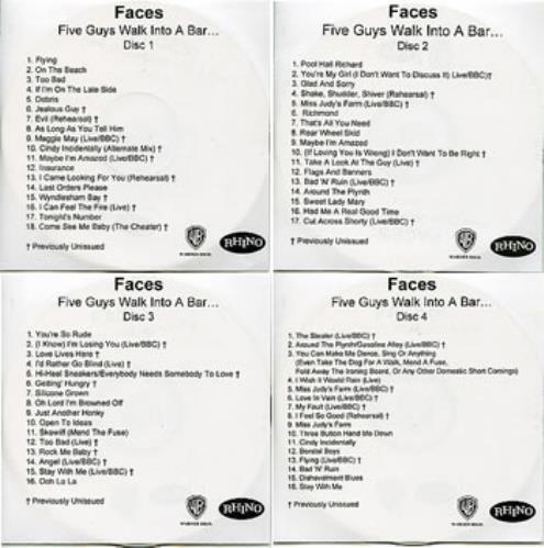 The Faces Five Guys Walk Into A Bar... CD-R acetate UK FCECRFI286817
