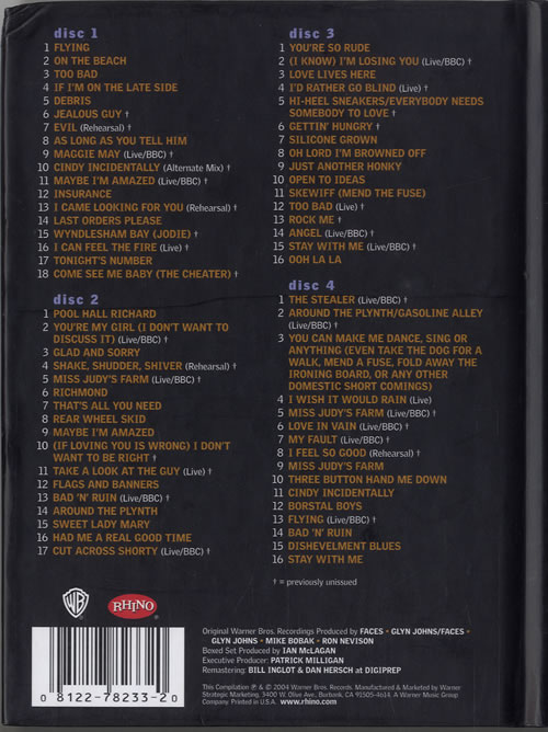 The Faces Five Guys Walk Into A Bar... 4-CD album set US FCE4CFI615734