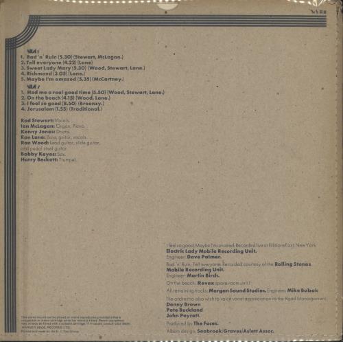 The Faces Long Player - 1st - EX vinyl LP album (LP record) UK FCELPLO574056