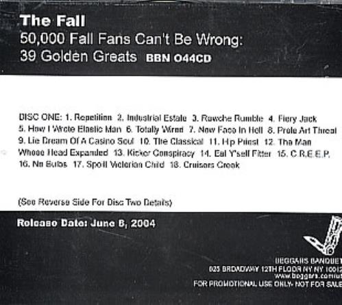 The Fall 50,000 Fall Fans Can't Be Wrong... 2 CD album set (Double CD) US FLL2CFA288164
