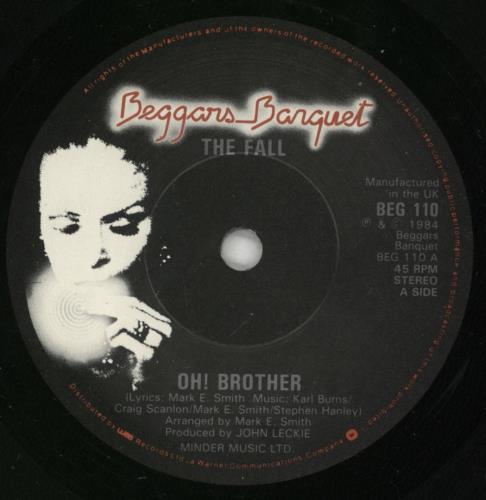 The Fall Oh! Brother 7" vinyl single (7 inch record / 45) UK FLL07OH182453