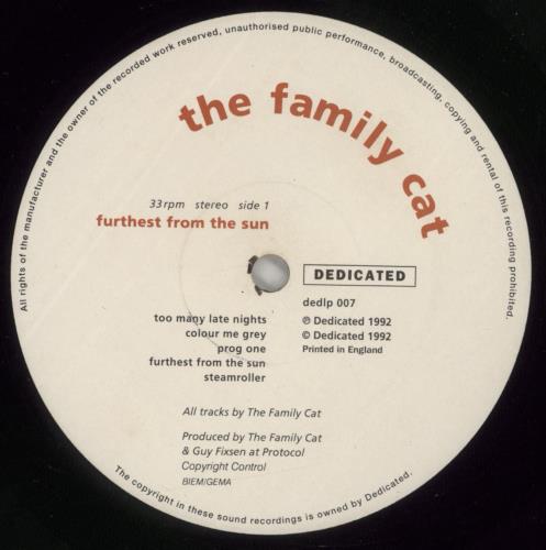 The Family Cat Furthest From The Sun vinyl LP album (LP record) UK FMCLPFU623908