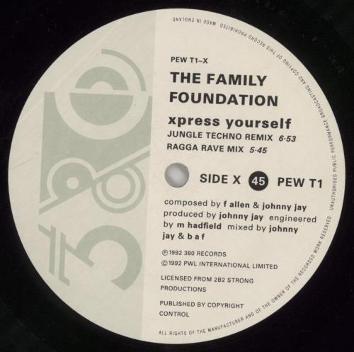 The Family Foundation Express Yourself 12" vinyl single (12 inch record / Maxi-single) UK FF812EX861282