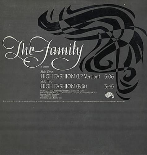 The Family High Fashion 12" vinyl single (12 inch record / Maxi-single) US FAM12HI10297