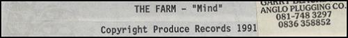 The Farm Mind video (VHS or PAL or NTSC) UK FARVIMI187704
