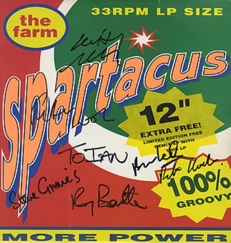 The Farm Spartacus - LP & 12" Autographed! vinyl LP album (LP record) UK FARLPSP386406