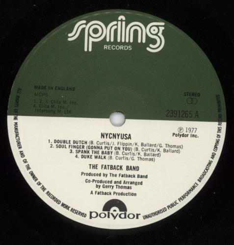 The Fatback Band NYCNYUSA vinyl LP album (LP record) UK FTKLPNY758036