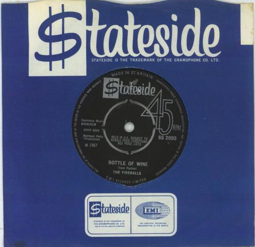 The Fireballs Bottle Of Wine 7" vinyl single (7 inch record / 45) UK VW-07BO861798