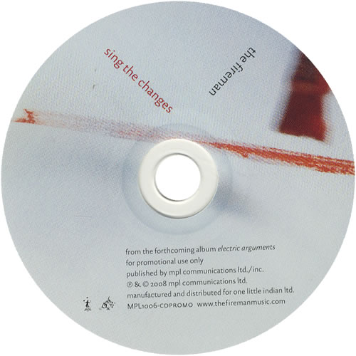 The Fireman Sing The Changes CD single (CD5 / 5") US TFRC5SI465229
