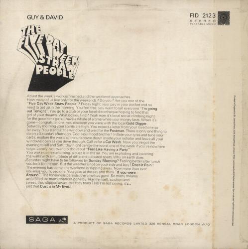 The Five Day Week Straw People The Five Day Week Straw People - 1st - VG vinyl LP album (LP record) UK FIZLPTH839686