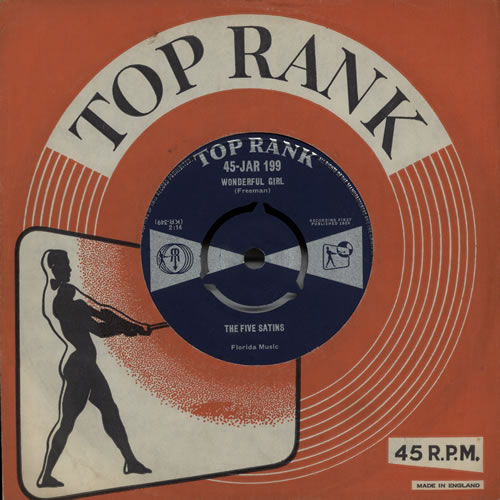 The Five Satins Wonderful Girl 7" vinyl single (7 inch record / 45) UK VW707WO571316