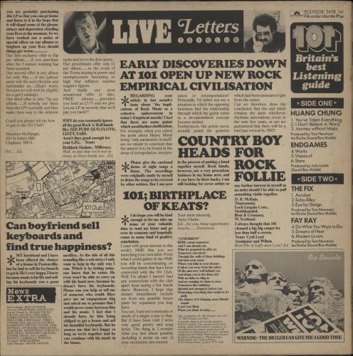 The Fixx Live Letters vinyl LP album (LP record) UK FIXLPLI175763