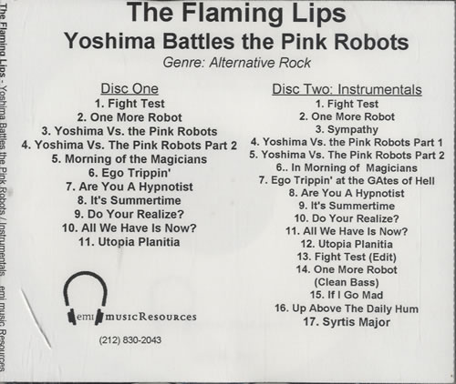 The Flaming Lips Yoshima Battles The Pink Robots CD-R acetate US F-LCRYO471486